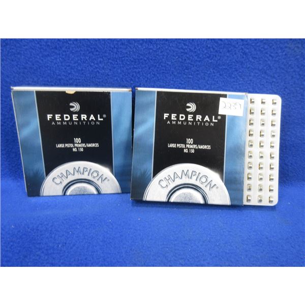 Federal No. 150 Large Pistol Primers - 2 Boxes of 100