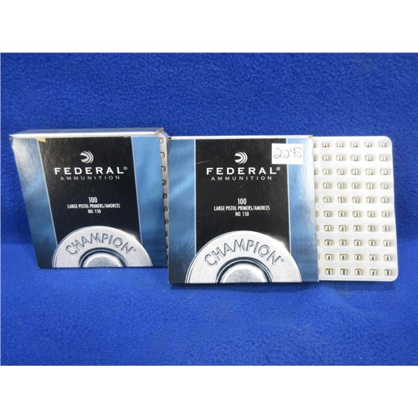 Federal No. 150 Large Pistol Primers - 2 Boxes of 100
