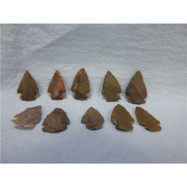 10 Arrowheads - Approx. 3/4" to 1 1/4" Length