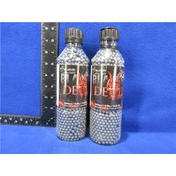 Blaster Devil Airsoft BB's - 0.36g/6mm BB - 2 Bottles of 3000