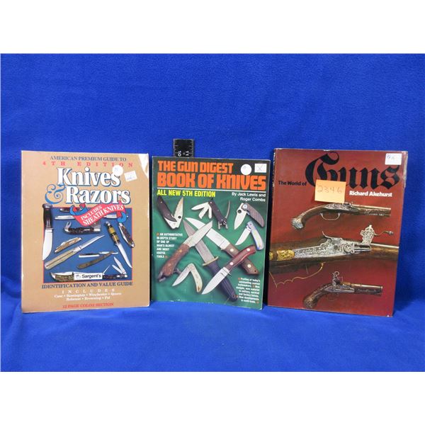 3 Books - Knives & Razors, Book of Knives, World of Guns