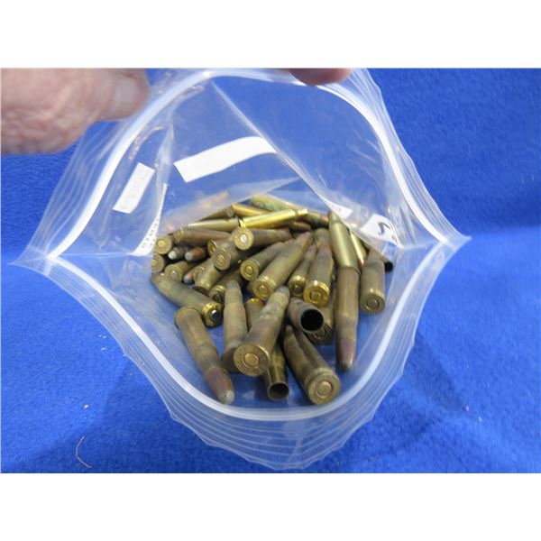 Lot of Approx. 57 Mixed Cartridges and Brass