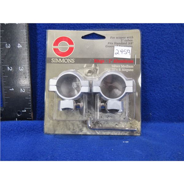 NEW - Simmons 1" Aluminum Rings - Fits 22's & Airguns
