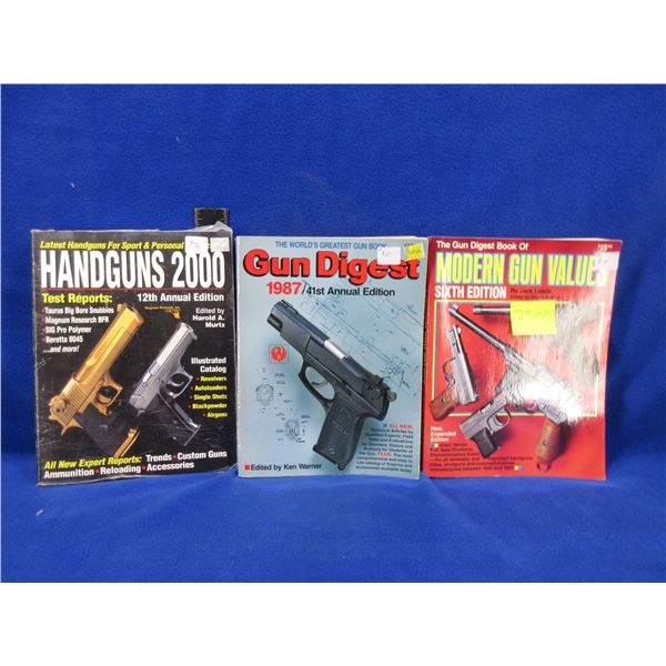 3 Books - Gun Digest, Modern Gun Values, Handguns 2000