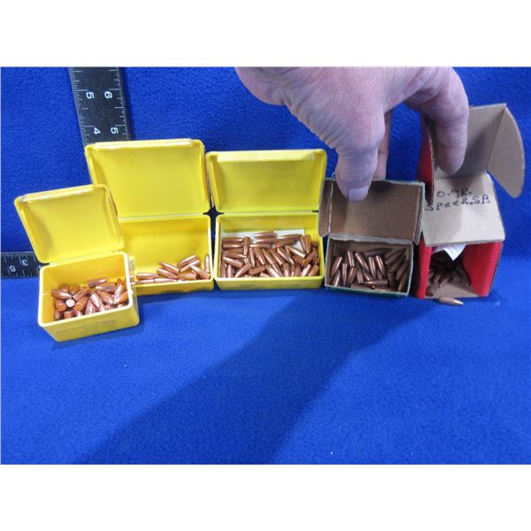 22 Cal .224" Assorted Bullets - Approx. 150 Total in 5 Boxes