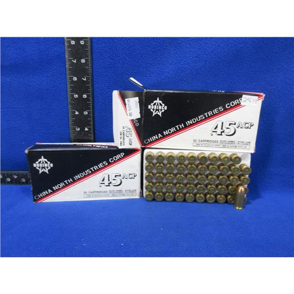 45 ACP 230gr FMJ Norinco Cartridges - 2 Boxes of 50