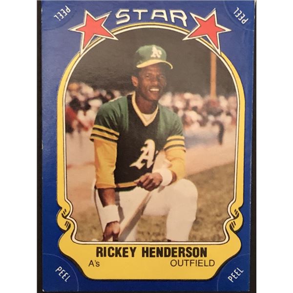1981 FLEER STAR STICKERS Rickey Henderson (RC) (HOF)