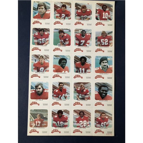 1981 RED ROOSTER Calgary Stampeders (CFL) set