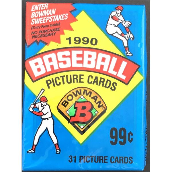 1990 BOWMAN Baseball 31 card cello pack