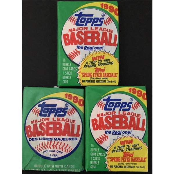 1990 TOPPS Baseball wax packs (3 packs)