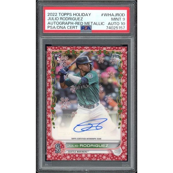 2022 Topps Holiday Rookie Auto Julio Rodriguez (PSA 9/10) 1 of 1 PSA POP!