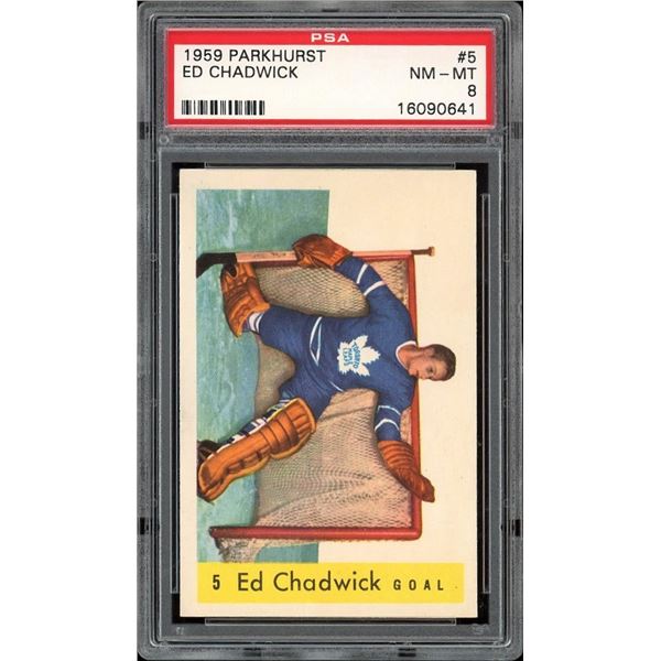 1959-60 Parkhurst #5 Ed Chadwick (PSA 8)