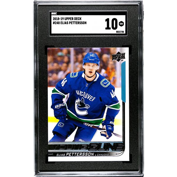 2018-19 Upper Deck Young Guns #248 Elias Pettersson RC (SGC 10)