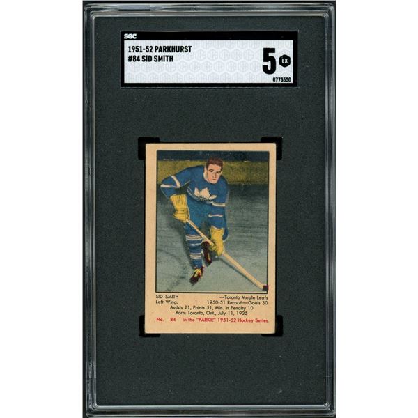 1951-52 Parkhurst #84 Sid Smith RC (SGC 5)