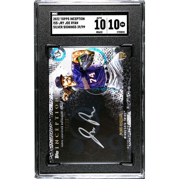 2022 Topps Inception Joe Ryan Silver Signings (SGC 10/10)
