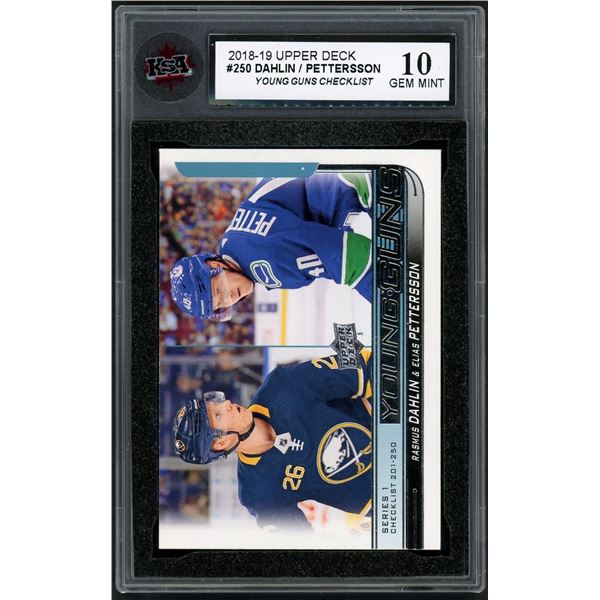 2018-19 Upper Deck YG Dahlin/Pettersson Checklist (KSA 10)