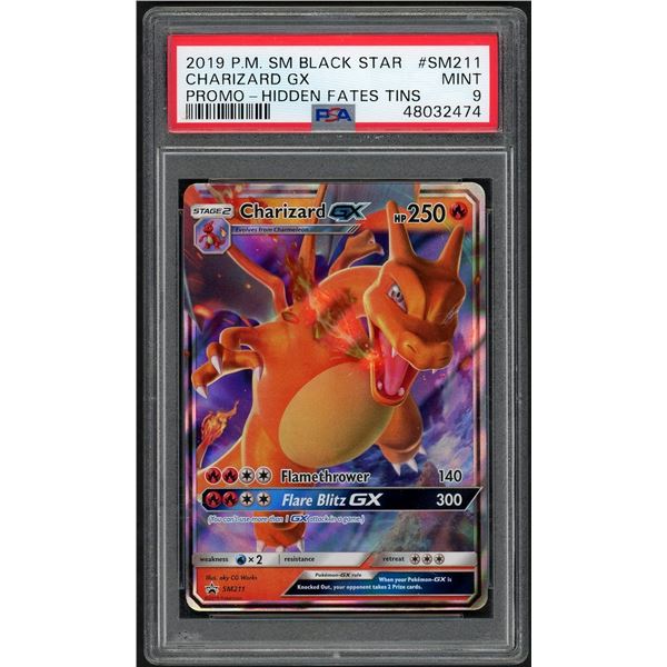 Pokemon: 2019 Charizard GX Promo Hidden Fates Tin (PSA 9)