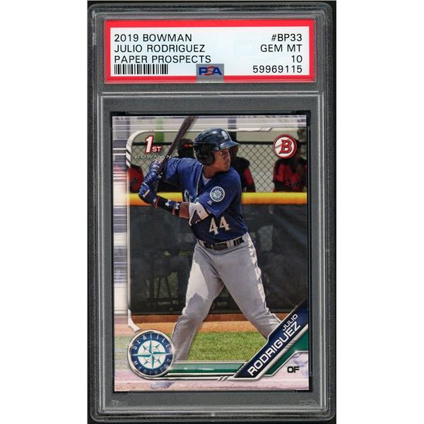 2019 Bowman Paper Prospects #BP33 Julio Rodriguez RC (PSA 10)