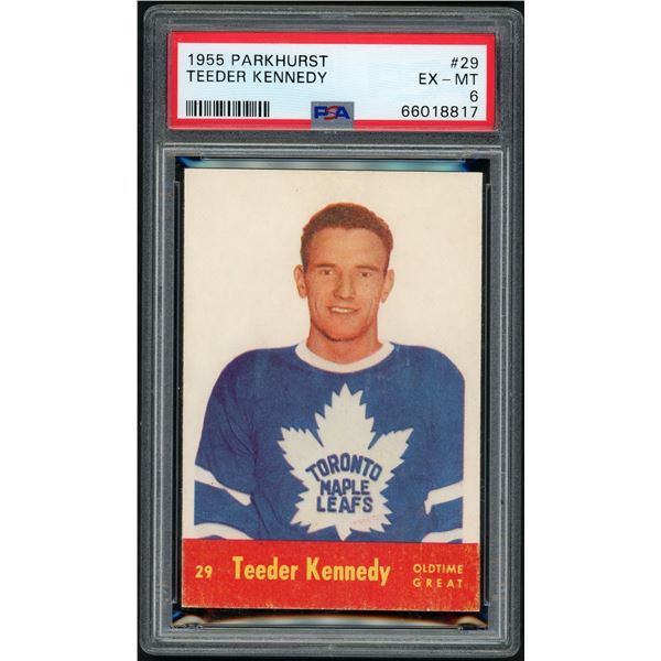 1955-56 Parkhurst #29 Teeder Kennedy OTG (PSA 6)