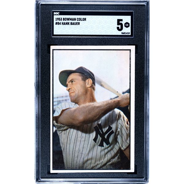 1953 Bowman Color #84 Hank Bauer (SGC 5)