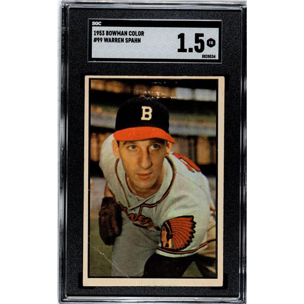 1953 Bowman Color #99 Warren Spahn (SGC 1.5)