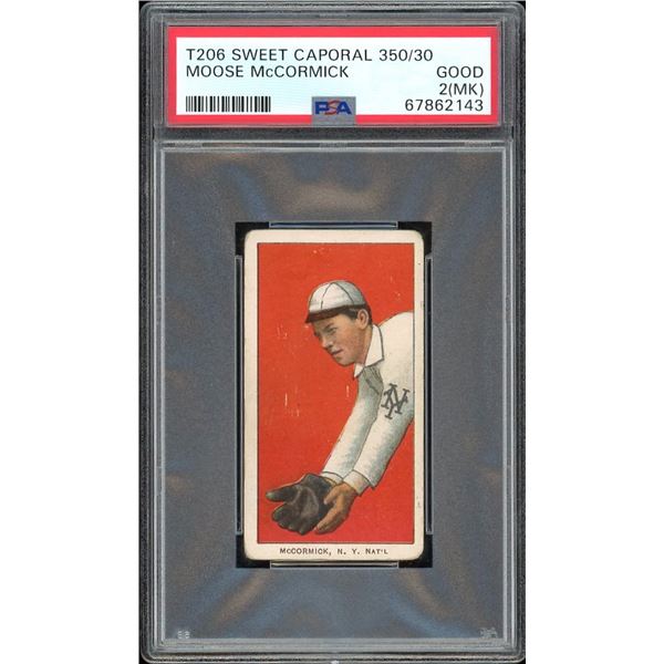 1909-11 T206 #314 Moose McCormick (PSA 2)