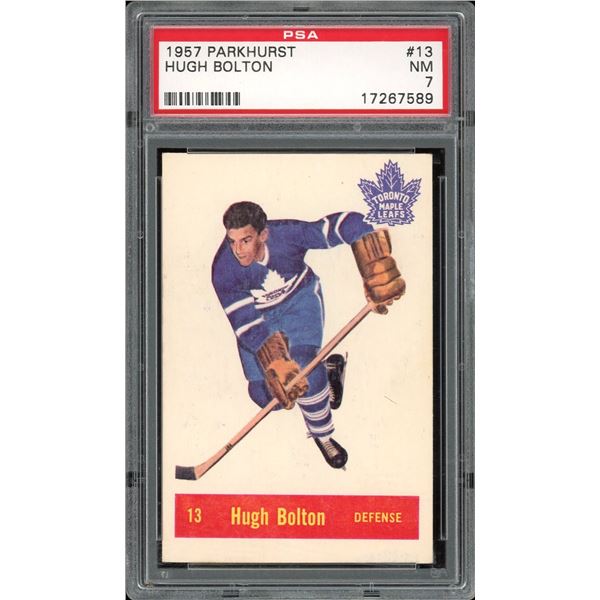 1957-58 Parkhurst #T13 Hugh Bolton (PSA 7)