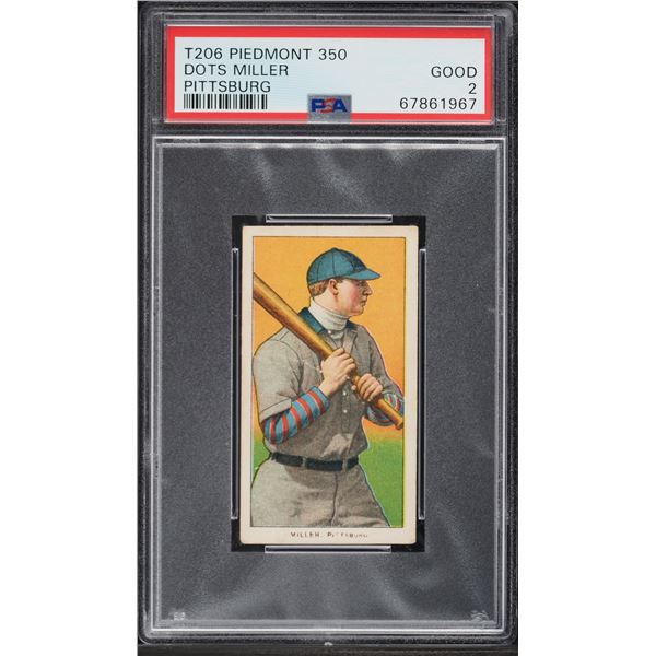 1909-11 T206 #338 Dots Miller (PSA 2)