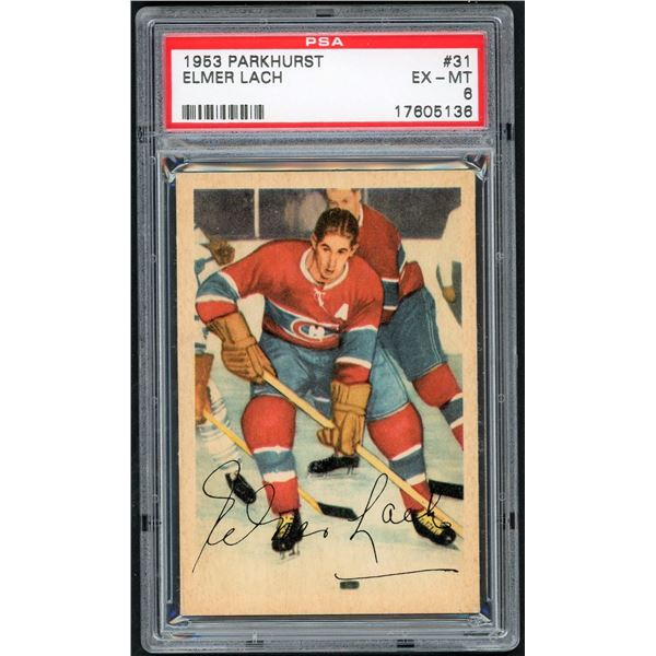 1953-54 Parkhurst #31 Elmer Lach (PSA 6)