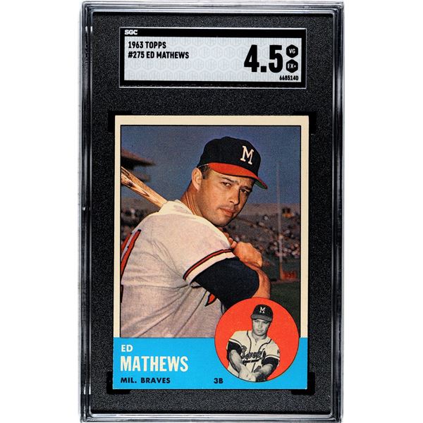 1963 Topps #275 Eddie Mathews (SGC 4.5)