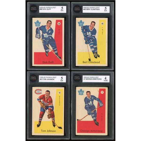 Lot of 4 x 1959-60 Parkhurst Hockey Cards - HOFers (KSA)