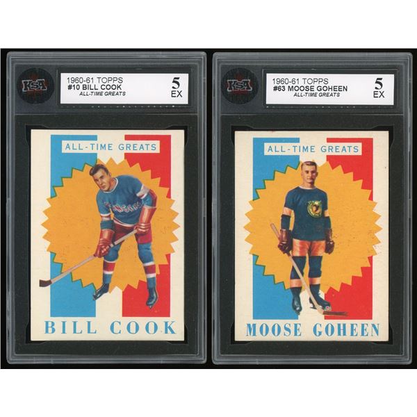 Lot of 2 x 1960-61 Topps Hockey Cards - HOFers (KSA)