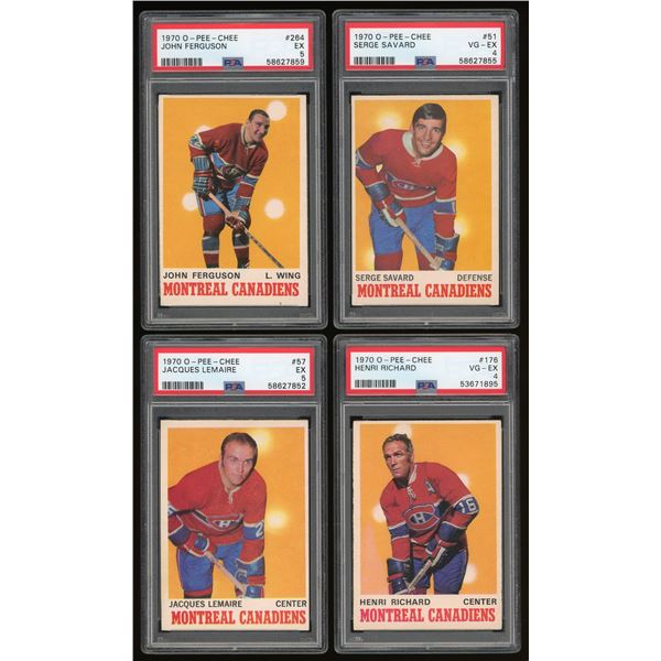Lot of 4 x 1970-71 O-Pee-Chee - Canadiens (PSA)