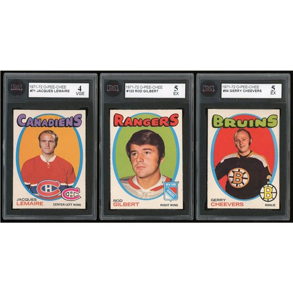 Lot of 6 x 1971-72 O-Pee-Chee Hockey Cards (Stars)