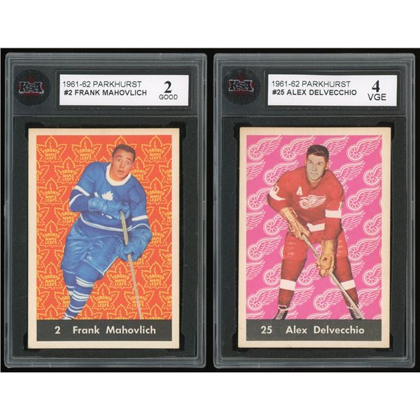 Lof of 2 x 1961-62 Parkhurst Hockey Cards - HOFers (KSA)