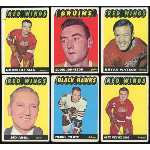 Lot of 6 x 1965-66 Topps Hockey Cards - Stars