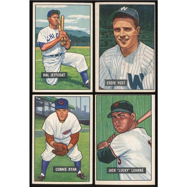 Lot of 4 x 1951 Bowman Baseball Cards