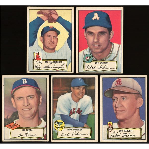 Lot of 5 x 1952 Topps Baseball Cards