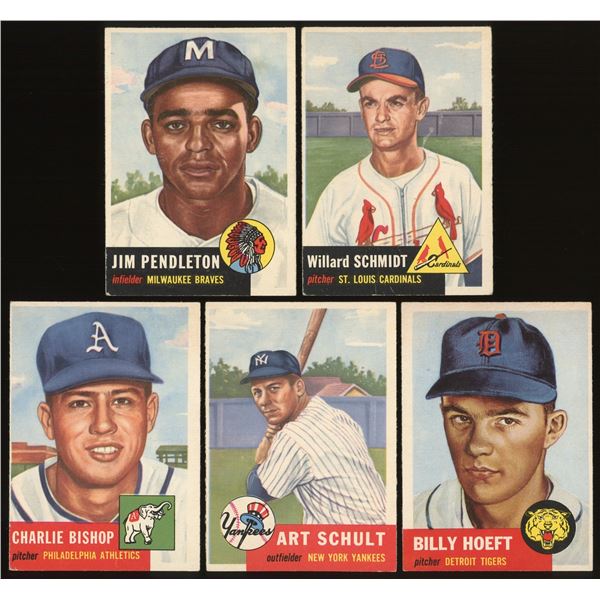 Lot of 5 x 1953 Topps Baseball Cards