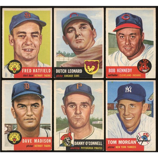 Lot of 6 x 1953 Topps Baseball Cards