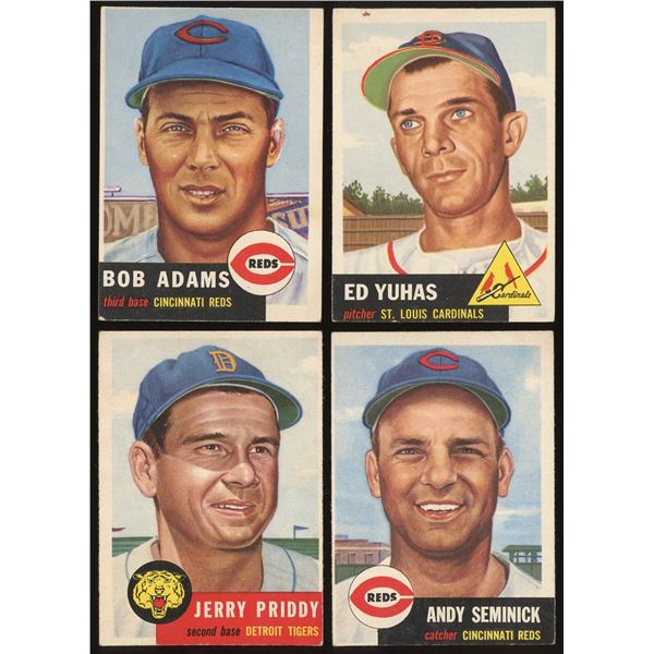 Lot of 4 x 1953 Topps Baseball Cards