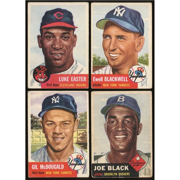 Lot of 4 x 1953 Topps Baseball Cards (Stars)