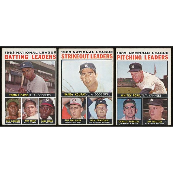 Lot of 3 x 1964 Topps Baseball Cards (Stars)