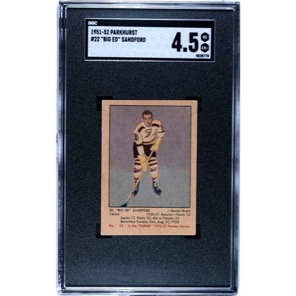 1951-52 Parkhurst #22 Ed Sandford (SGC 4.5)
