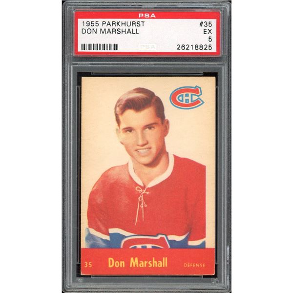 1955-56 Parkhurst #35 Don Marshall RC (PSA 5)