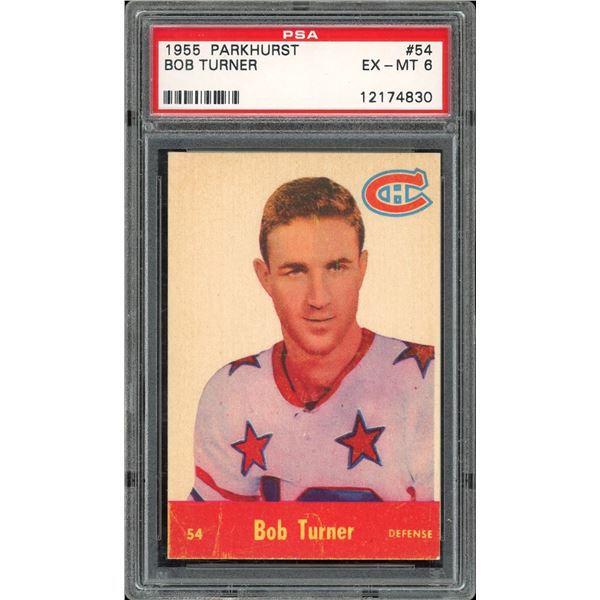1955-56 Parkhurst #54 Bob Turner RC (PSA 6)