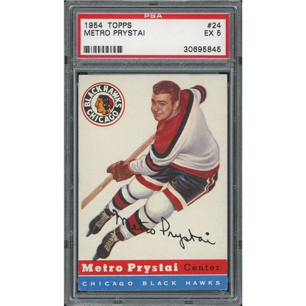 1954-55 Topps #24 Metro Prystai (PSA 5)