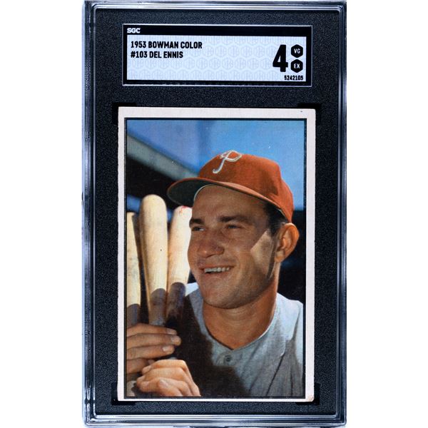 1953 Bowman #103 Del Ennis (SGC 4)