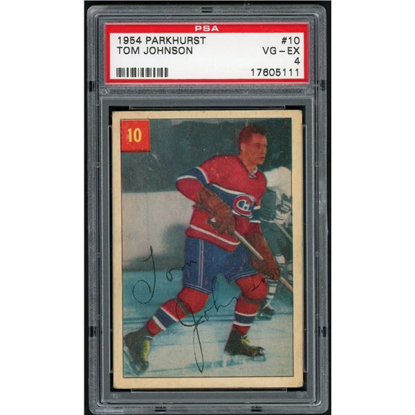 1954-55 Parkhurst #10 Tom Johnson (PSA 4)