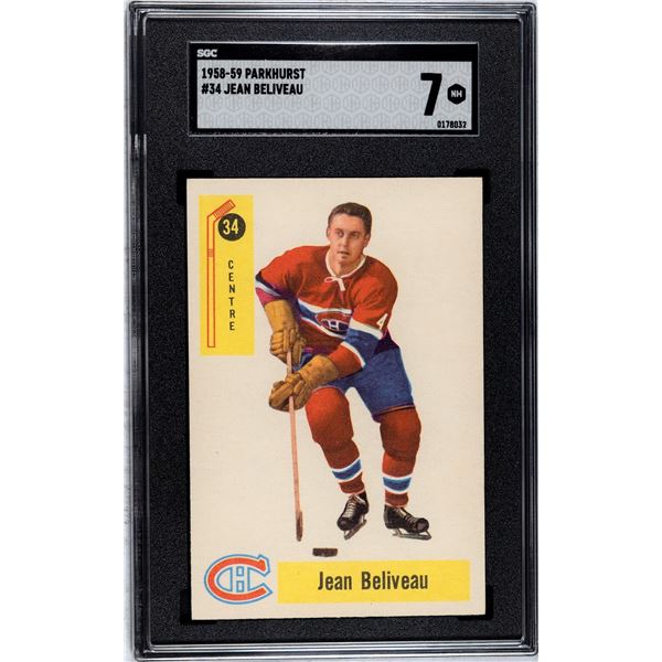 1958-59 Parkhurst #34 Jean Beliveau (SGC 7)